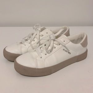 French Connection white sneakers, size 6